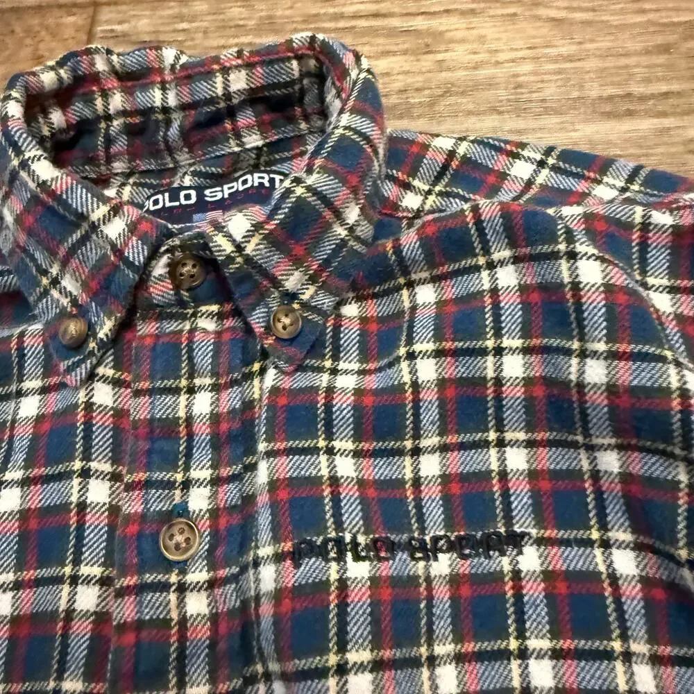 Vintage 90s Polo Sport Ralph Lauren Plaid Flannel Shirt